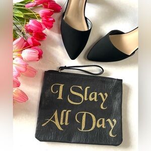 Slay Black Wristlet Clutch Bag
